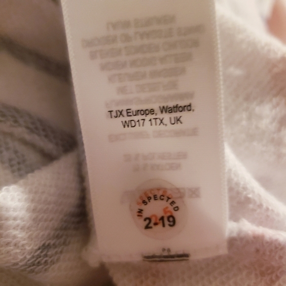 HEYTON Casual Striped Dress Women's XS 3/4 Sleeve Crew Neck Navy White Pink EUC - Picture 5 of 5